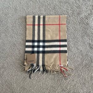 Burberry Beige and Black Checkered Scarf